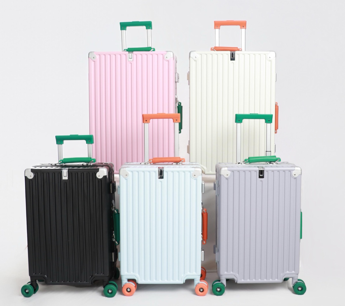 TTG aluminum-frame luggage collection in five colors
